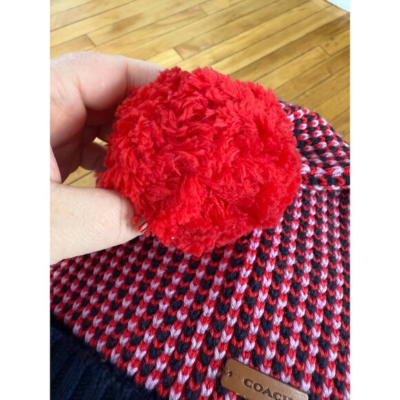 Coach 85213 Tricolor Tuckstitch Beanie‎ Hat Pom display picture 1